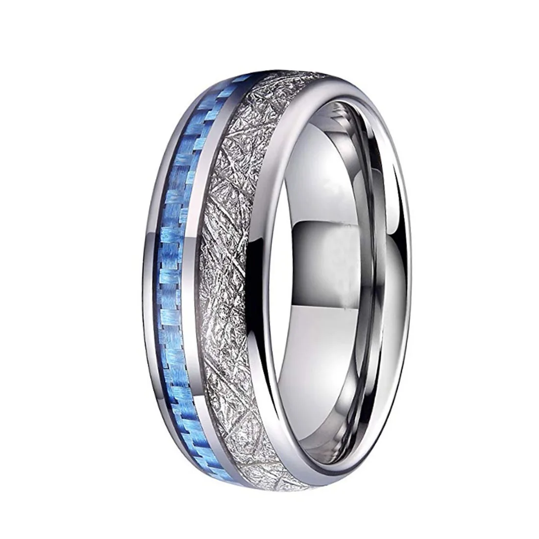 ring stainless steel mens finger meteorite inlaying designs  carbon fiber designs for men Ring