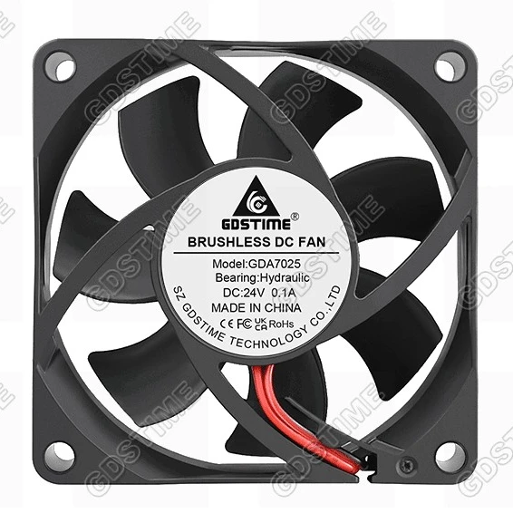 Gdstime GDA7025 70x70x25mm 70mm Brushless DC 24V axial Hydraulic Bearing Cooling Fan