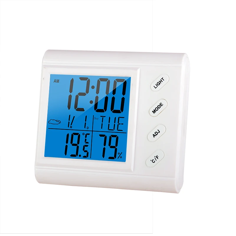 Electronic hour clock wall thermometer display time calendar digital hygrometer thermometer