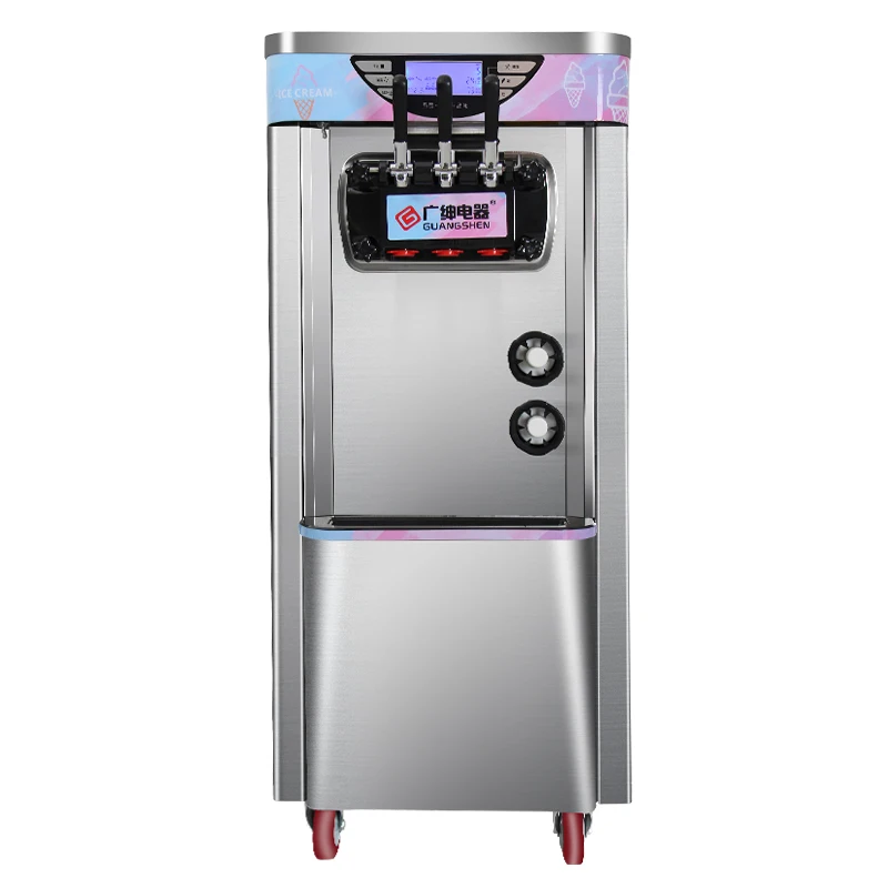 Goshen Brand BJH219C Ice Cream Fruit Snack Machine Stainless Steel Body Auto Return Handle Twist Ice Cream Machine