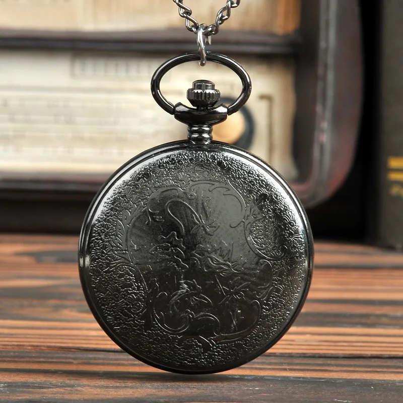 New Unisex Antique Case Vintage Retro Elegant Brass Rib Chain Gear Pattern Quartz Pocket Watch for Daily Party