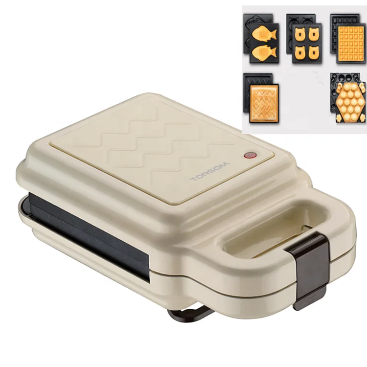 Home appliance interchangeable mini waffle sandwich fish  maker