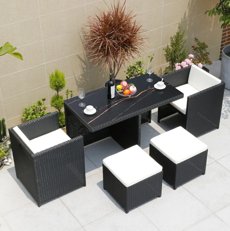 Restaurant furniture outdoor rattan table and chair set