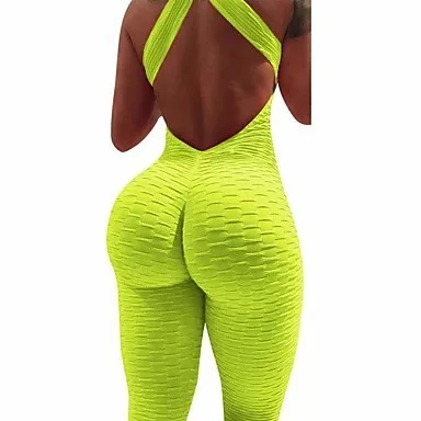 
Hot Selling One Piece Women Sexy Butt Lifter Bodycon Jumpsuits Sexy Pant Fitness Rompers Joggers Fashion Cross Back Yoga Wear 