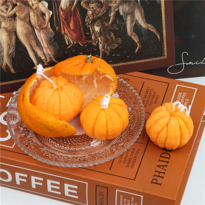 Fusimai Strawberry Orange Mangosteen Avocado Pumpkin Mould Wedding Party Atmosphere ScentedSilicone Fruit Candle Molds