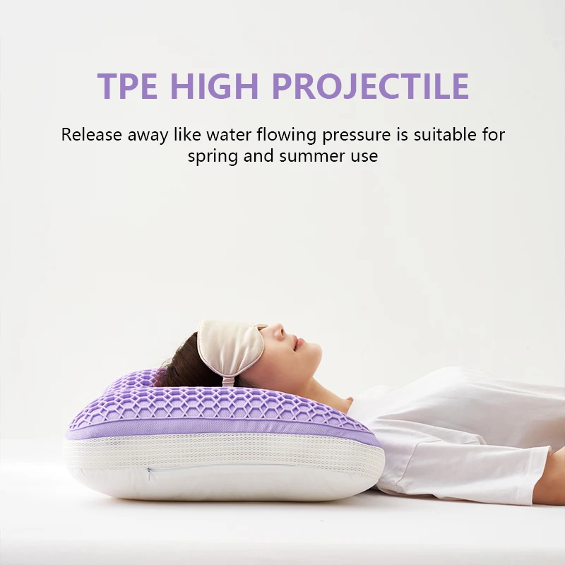 SUREWAL Memory Foam Pillow with Cooling Gel Silicone TPE Cover TPE Bed Sleeping Pillow