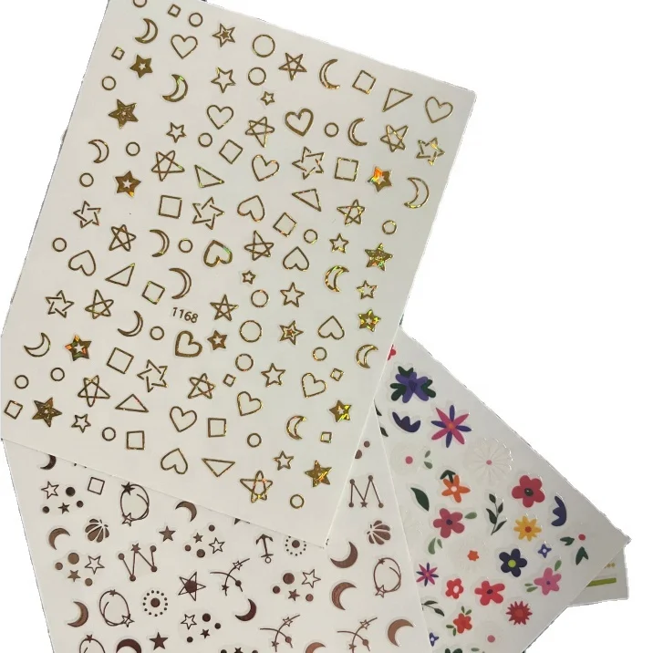 Sticker for nail art decoration uv gel nail stickers luxury 3D line stickers for nail art