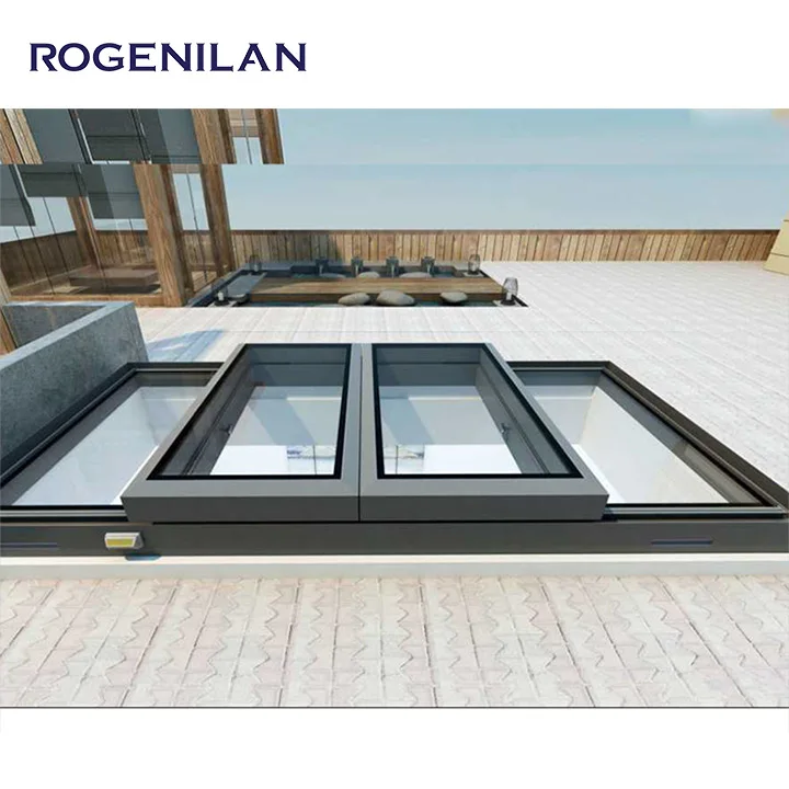 Remote Controlled Automatic Electric Motorized Retractable Sliding Glass Skylight System Roof Canopy Windows Skylights