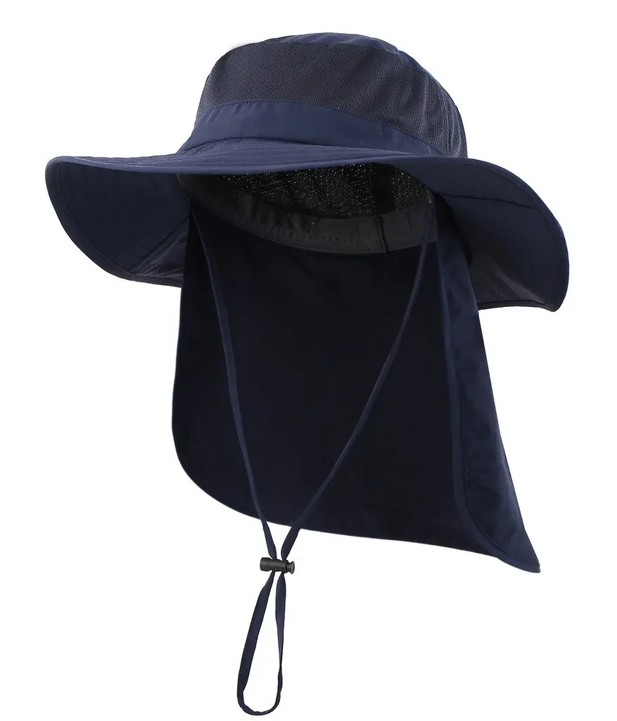 Wholesale High Quality Mesh Men Outdoor Hiking Camping Neck Flap Fishing Bucket Hat