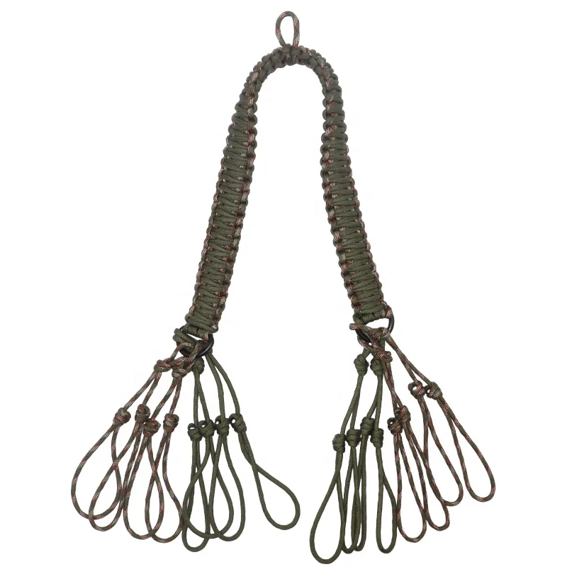 Hunting Equipment Accessories Handmade Baided Paracord Game Carrier Tote with 16 Loops