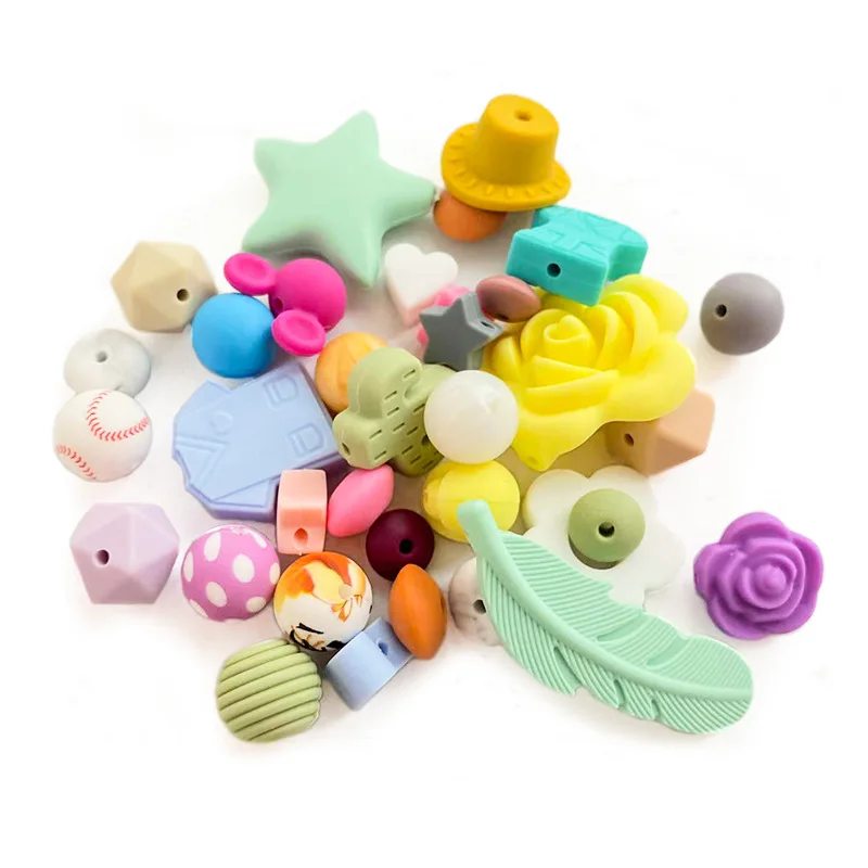 silicone beads different sizes charm flower polo stitch head mouse silicone bead focal teachers