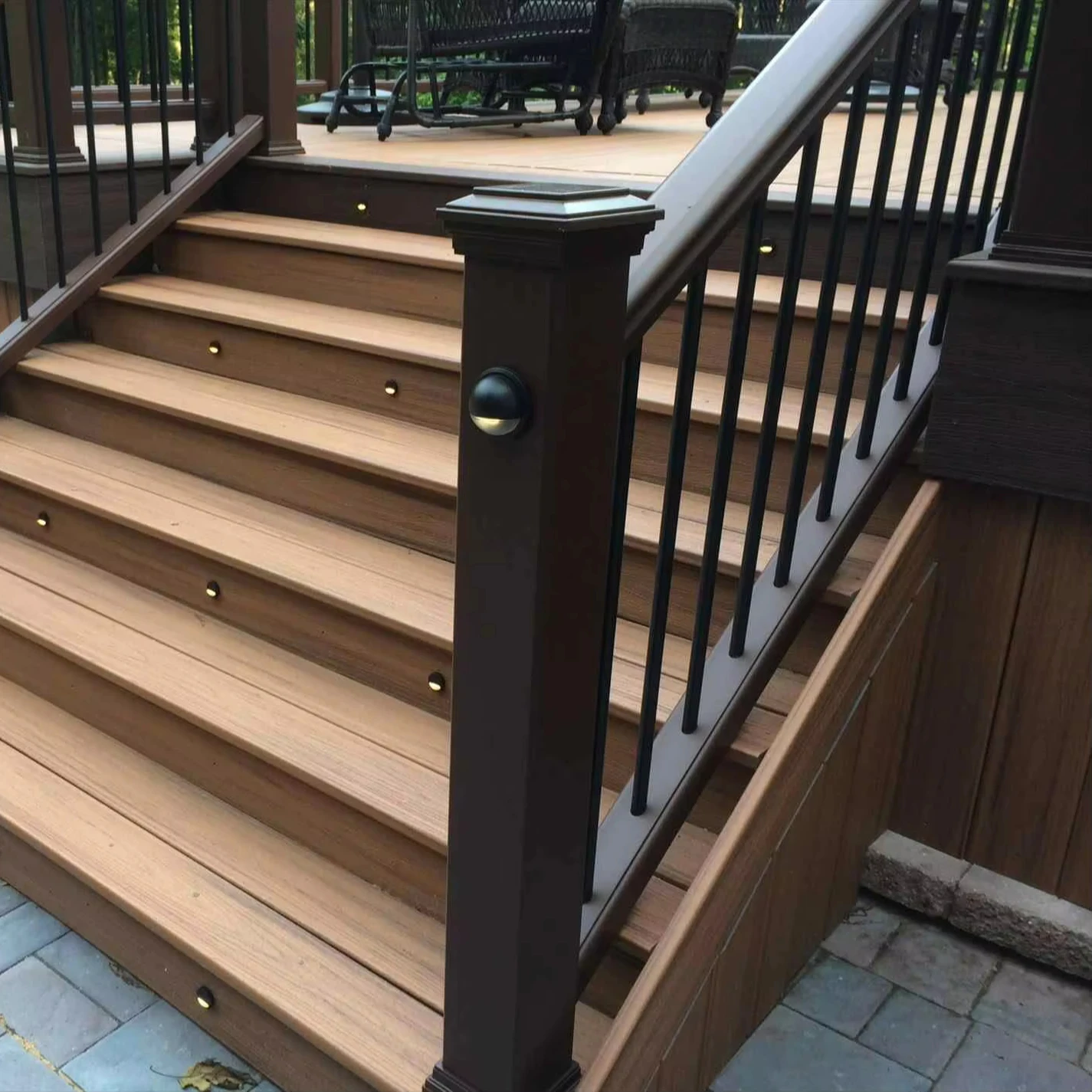 LANDING Waterproof Outdoor Garden Wpc Handrail balustrades & handrails wall guard for hospitals