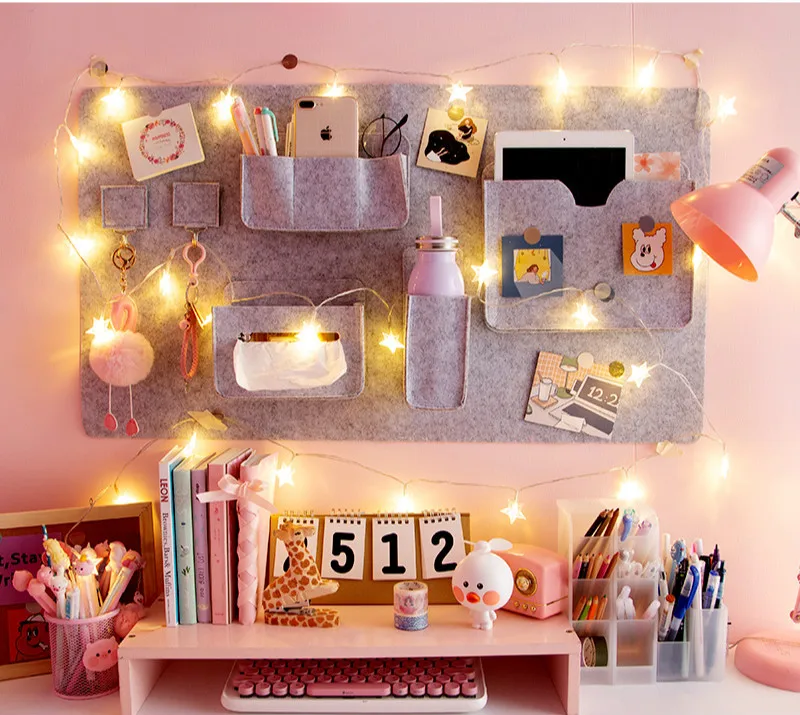 New fashion creative Wall-mounted living room wall storage dormitory home wall decoration self-adhesive felt organizer