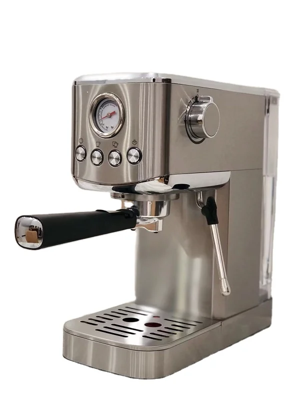 Household Office Espresso 1350W 20Bar Powerful Stainless Steel 1.2L Water Tank with Frothing Function Electric Coffee Maker