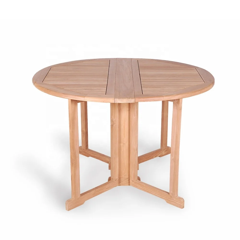 Teak Round Butterfly Folding Table For Outdoor Garden Cheap Price