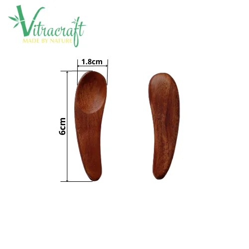Handmade cosmetic wooden spoon Mini spoon Made from Vietnamese natural wood Face cream spoon Safe for your skin Size 6cm