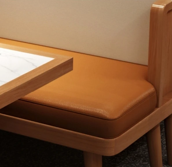 Solid wood restaurant tables and chairs Coffee shop hot pot restaurant milk tea dessert shop sofa furniture dining chair