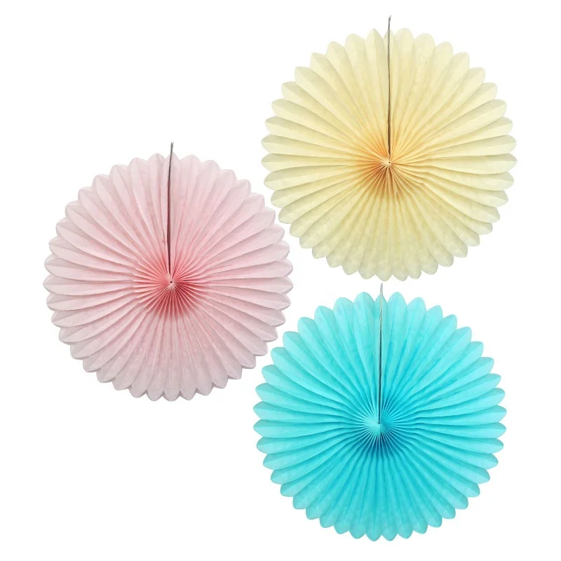 EASTTERN Wholesale Retail Hanging Colorful Round Paper Fans Sunflower for Wall Decorative Party Supplies
