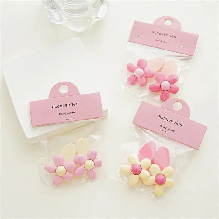 Hot small flower hairpin selling camouflage plastic hairpin