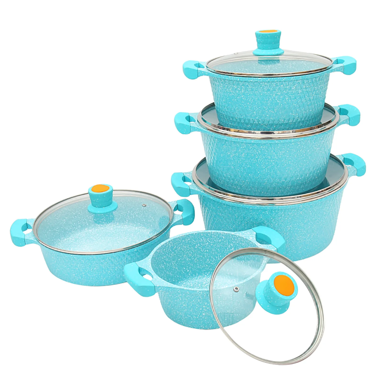 High temperature resistance Eco-friendly Long-lasting Nonstick Cookware Sets Aluminum Cooking Soup Pot