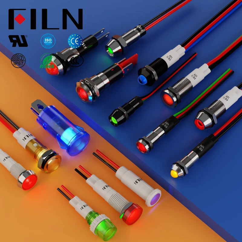 FILN  8mm Waterproof  position indicator light  LED Switching Position signal lamp Red/Green color
