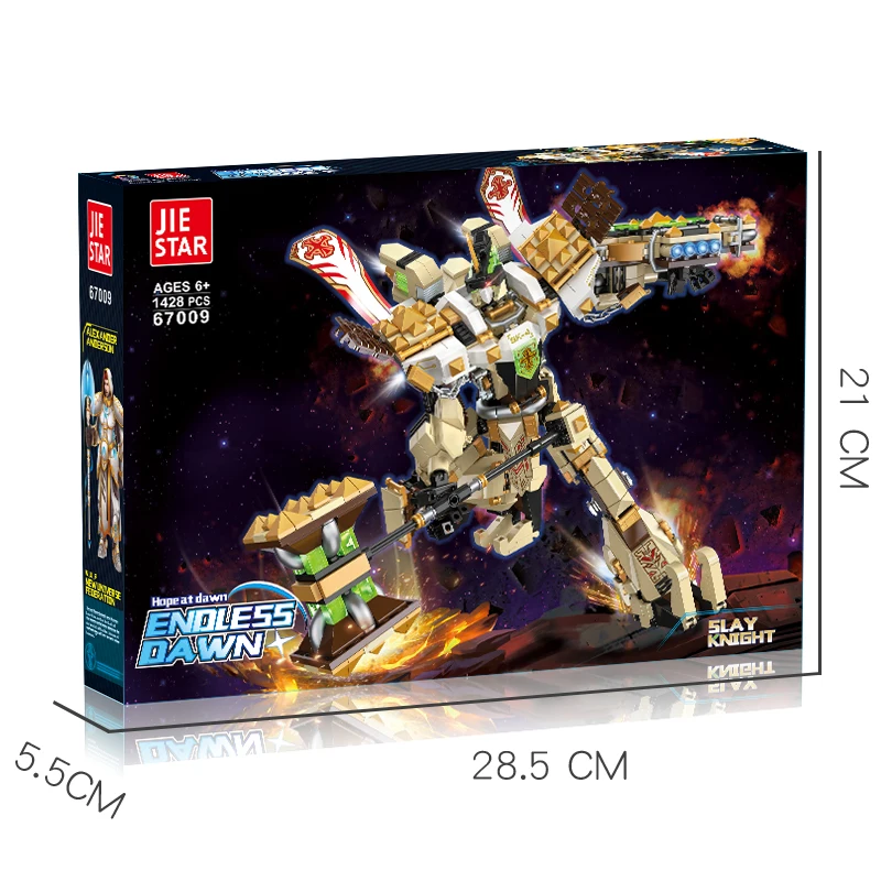 JIESTAR Adult Challenging Large Set Diy The Slayer Fighting Mecha Robotic Model Moc Construction Building Block Kids Robot Toy