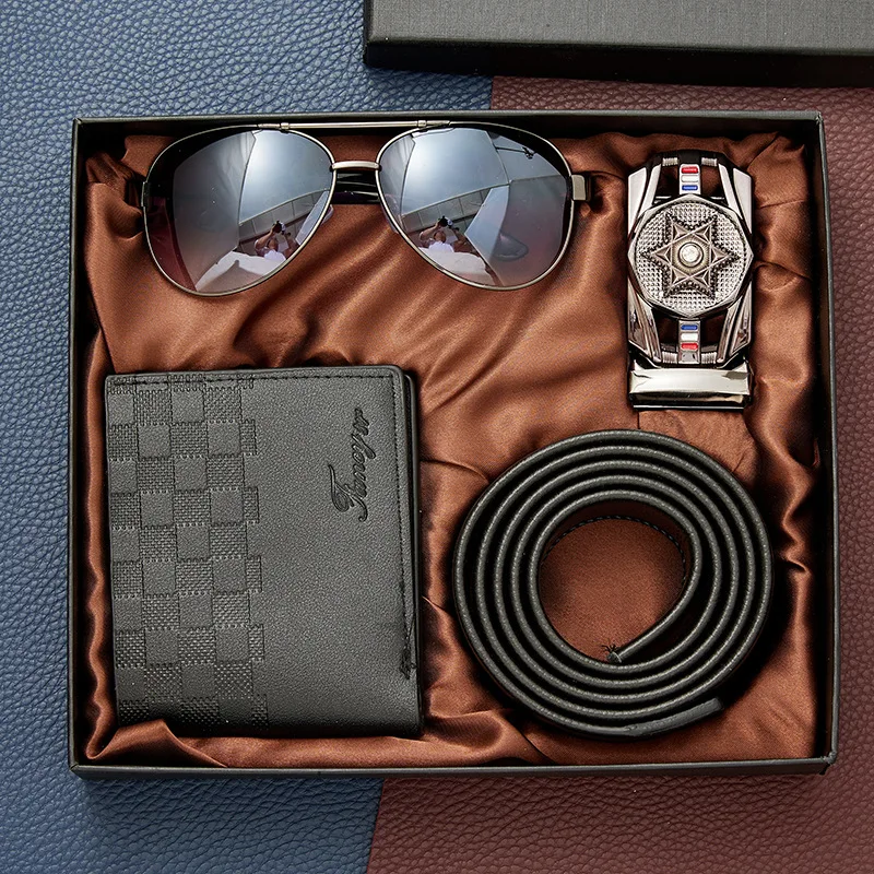 3pcs luxury Watch| perfume/wallet |belt business gift box set Holiday gift set for father