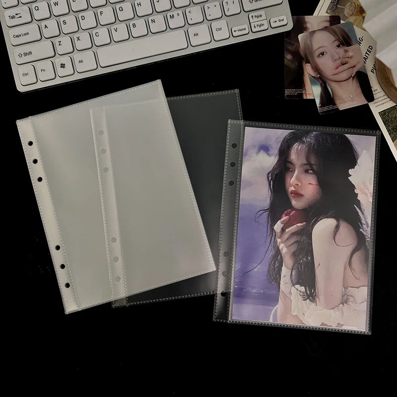New style transparent frosted collecting photo sleeves a5 pp plastic 4 pockets 10 pages card photo binder card holder album book