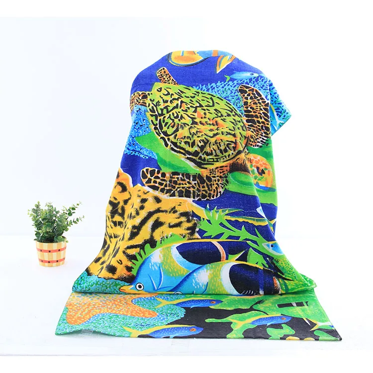 YYX Wholesale Custom Beach Towel High Quality Cotton Thickener For Reactive Dyes Printing Designer Beach Towel