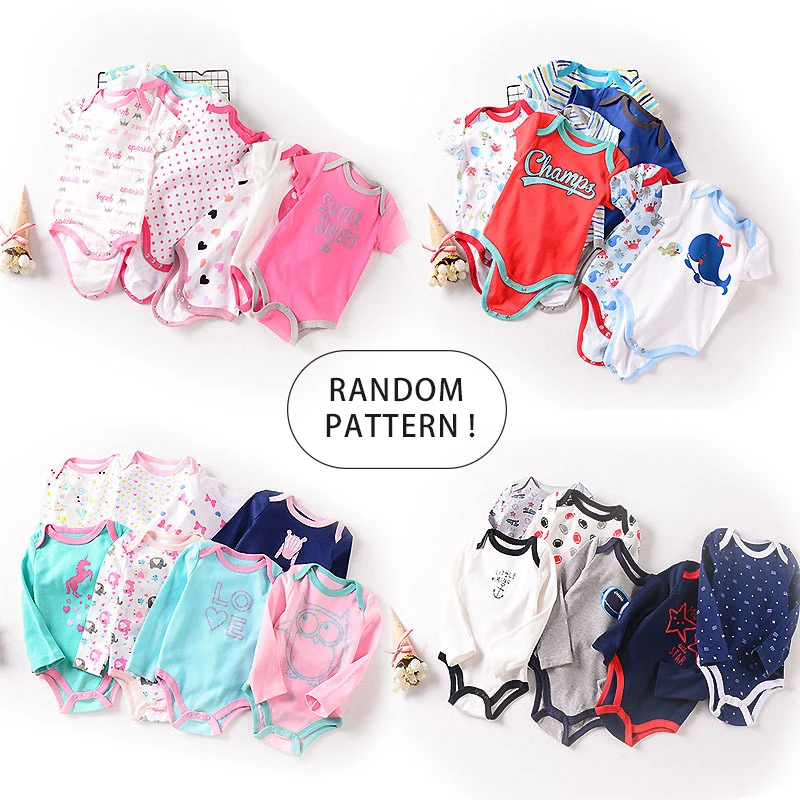 RANDOM PATTERN 2023 NEW Wholesale in stock low price 100%cotton knnited newborn babi onesie romper jumpsuit newborn baby clothes