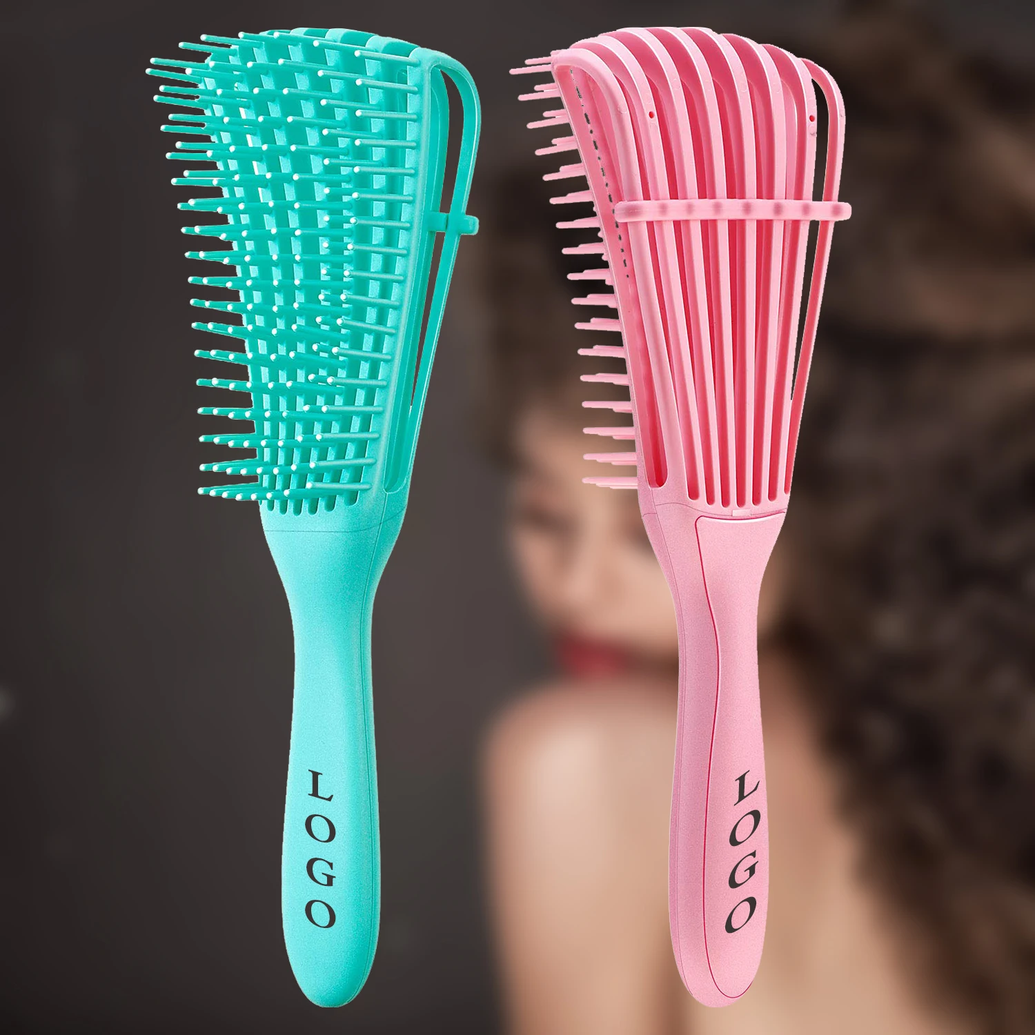 Оптовая продажа женской распутывающая Расческа Щетка для волос пластиковая ручка вентилируемый восемь строк Осьминог гребень ребрышки Фен-щетка для волос