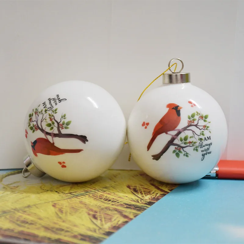 Wholesale custom DIY Bisque Ceramic Decorating Christmas Ball Ornament for Home Hotel Party