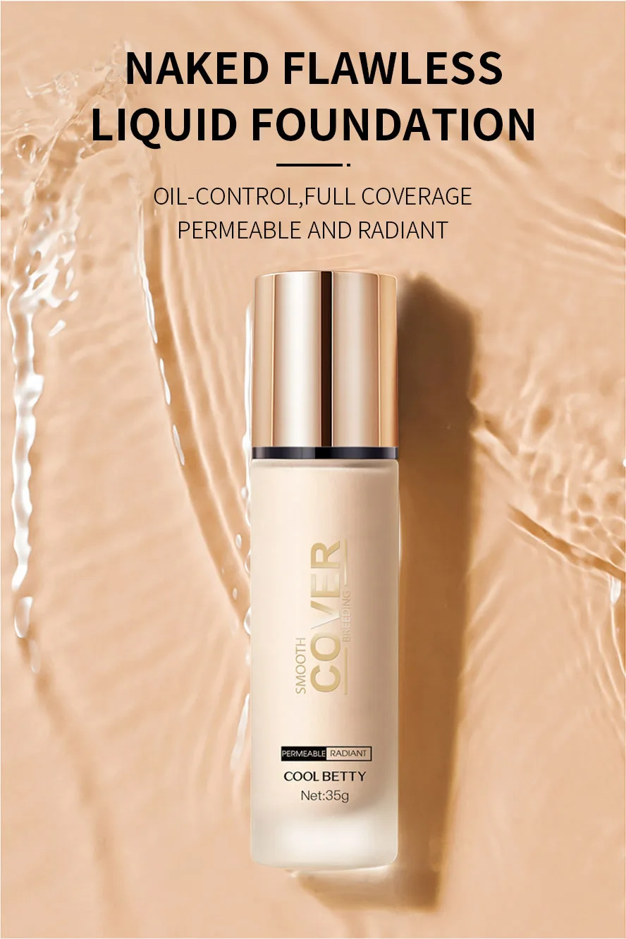 Wholesale No Logo Luxury Bottle OEM powder bulk Foundation Private Label Hydrating Waterproof Makeup Liquid Foundation