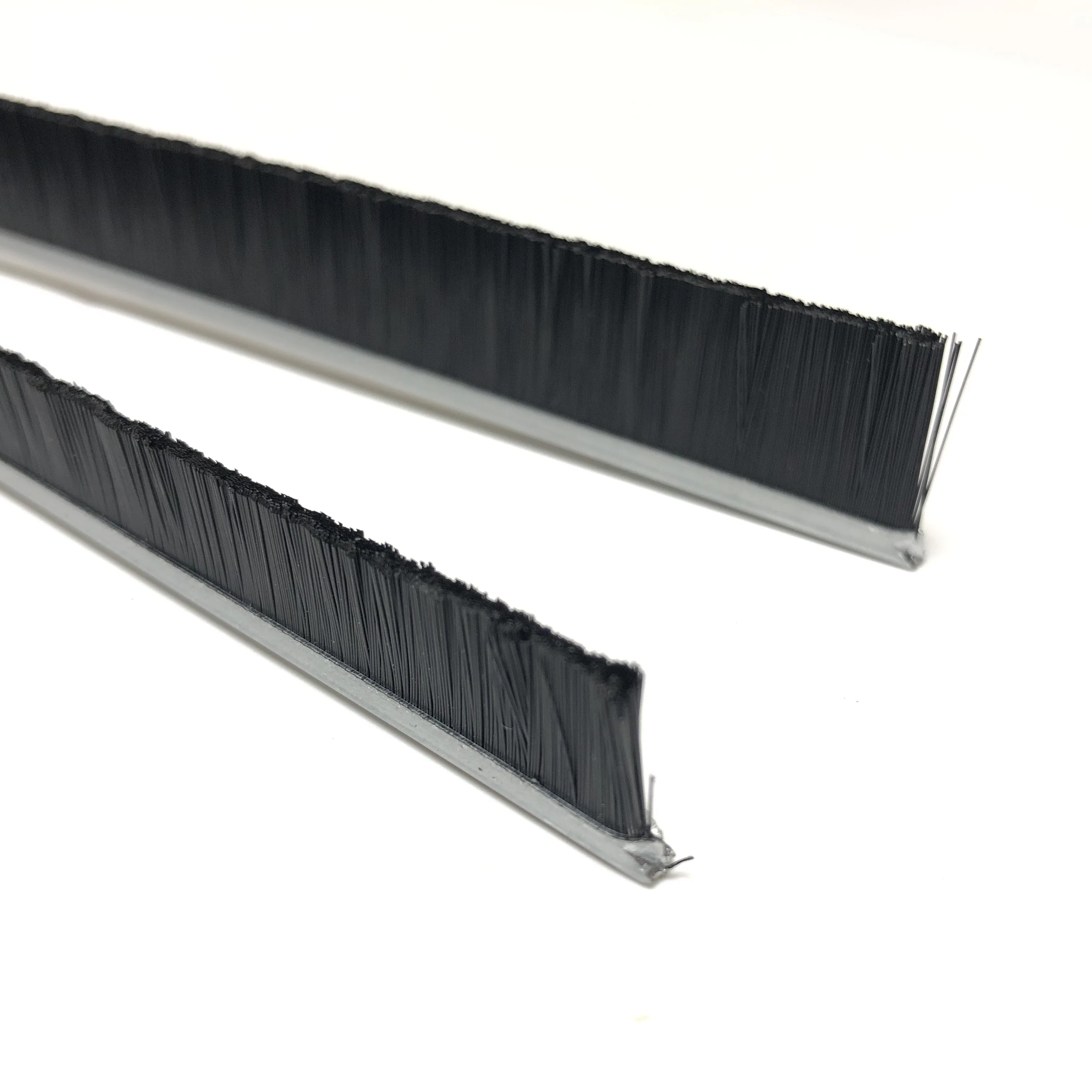 TDFbrush Door Brush Bottom Sweep h-Shape Aluminum Alloy Holder w 0.8-inch Black PP Soft Brush