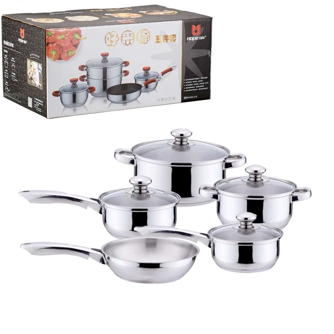 factory price kitchen 18/10 dessini cooking utensils stainless steel cookware sets