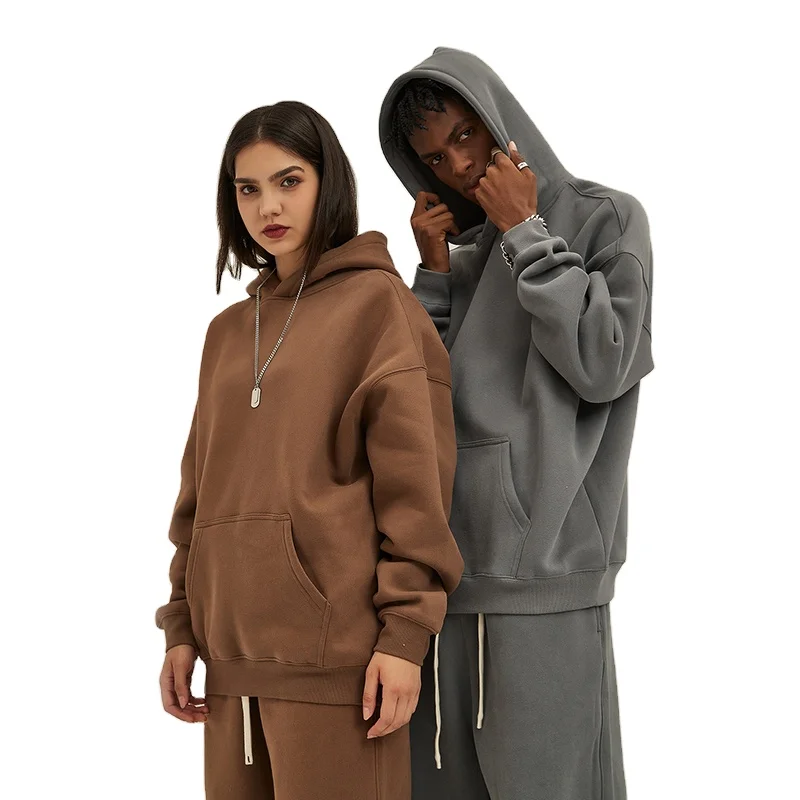 High quality french terry cotton hoodie two piece sweatpants sweatshirt jogger set custom hoodie and sweat pants set for men c26