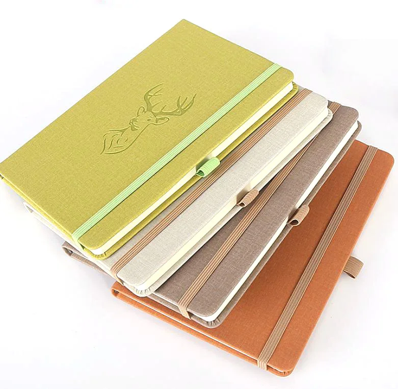 Wholesale Stationary Books Custom PU Leather Daily Planner Journal With Elastic Band Dot Grid Line A5 Hardcover Notebook
