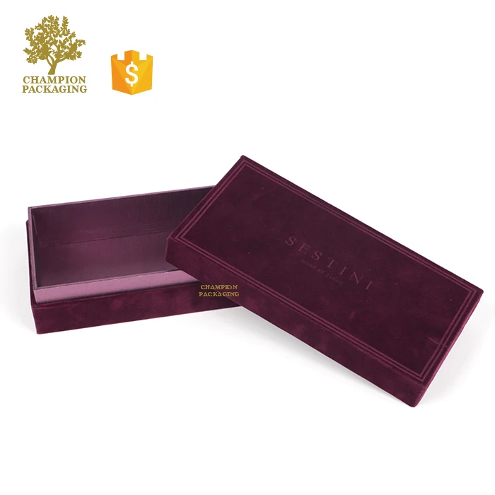 Wholesale elegant velvet suede crafts perfume packaging gift box