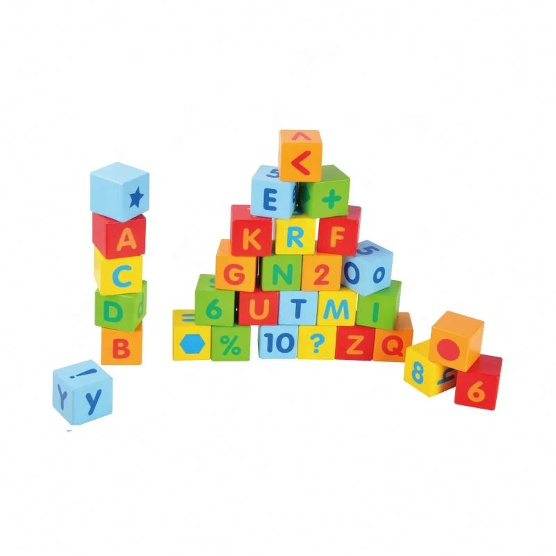 Montessori educational wooden intelligent wooden cubes wood building blocks toy