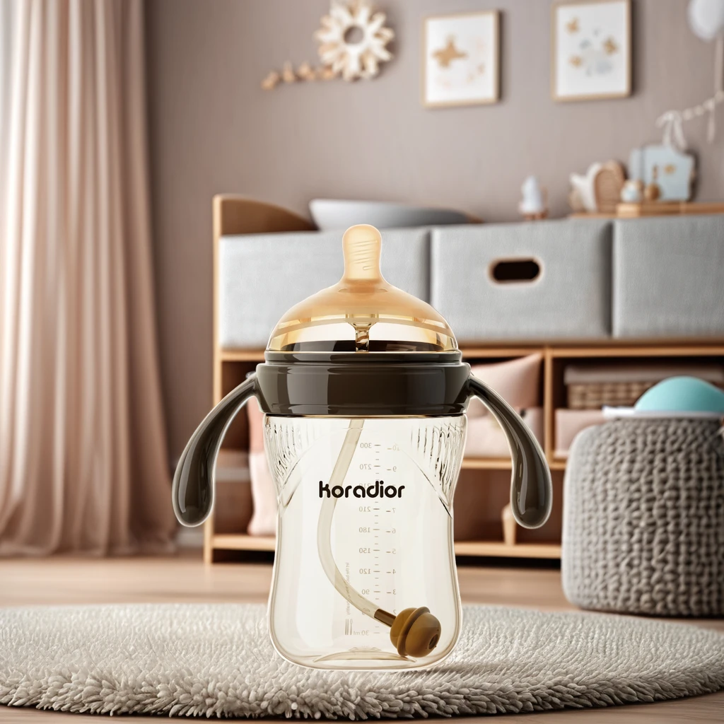 Customized Baby Arrival Glass Feeding Bottle - 300ml, Anti-Fall, Wide Neck, PPSU & Silicone, Safe for Newborns - OEM Option