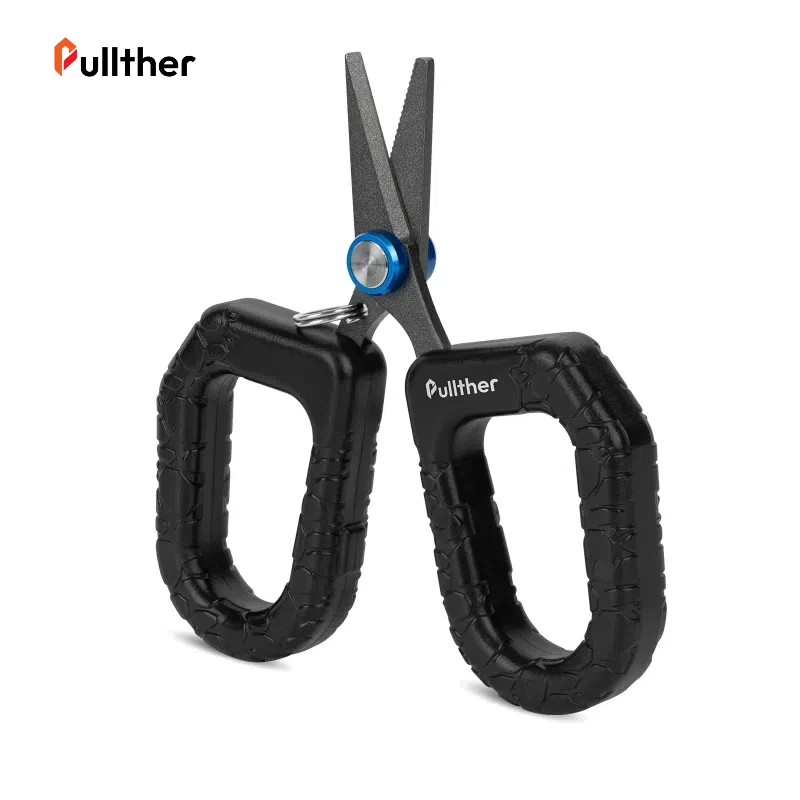 Pullzer anti slip grip stainless steel braided wire cutting machine serrated fishing scissors fishing tool