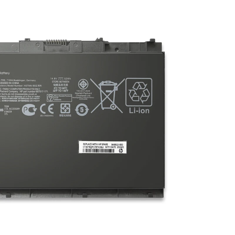 BT04XL Original laptop battery  14.8V 3400mAh (52Wh) 4cell for HP EliteBook Folio 9480m 9470m  Laptop battery