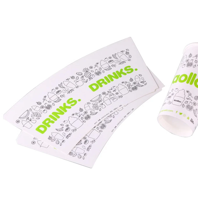 New design custom logo printed food grade paper cup fan for ice cream coffee packaging