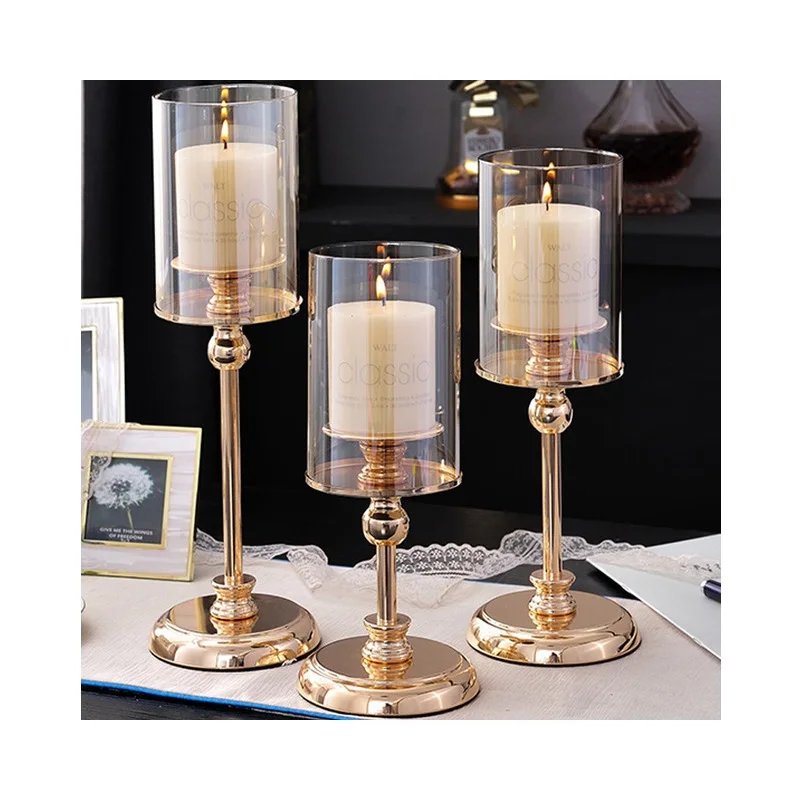 Luxury Candle Holder Table Nordic Modern Stick Wedding Candlesticks Stand Metal Gold  For Home Decor