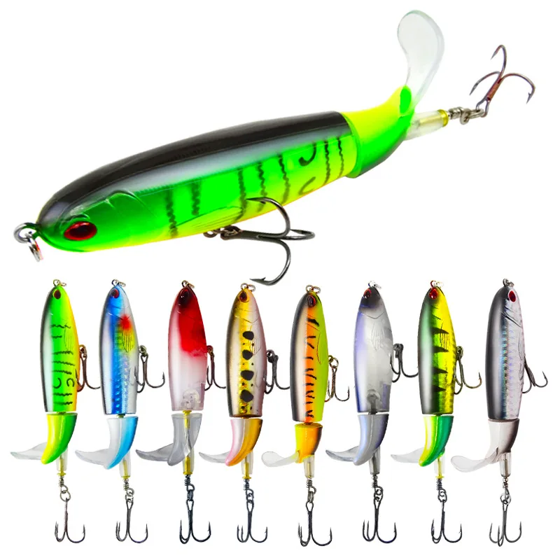 13g 15g 35g Artificial Topwaterl Fishing Lure Whopper Pencil Plastic Hard Bait With Rotating Tail