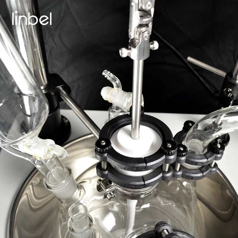 Lab chemical filtering single-layer glass reactor vacuum glass homogenizer reactor price