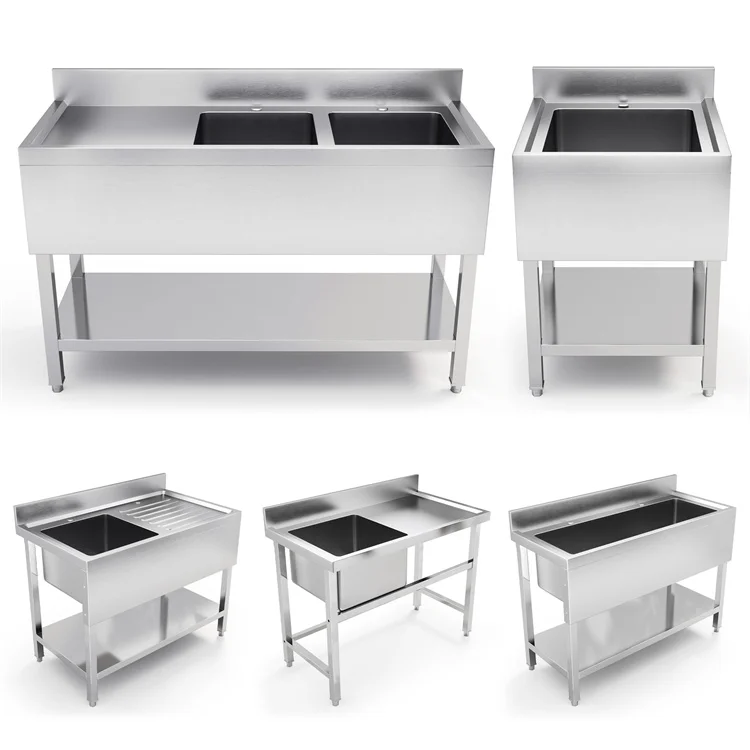 Professional Durable commercial portable stainless steel double bowl kitchen sink