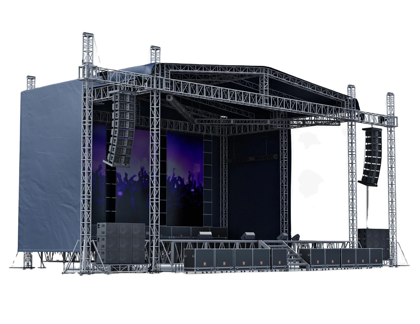 Customized prefabricated aluminum roof trusses structure entrance display design truss  for sale