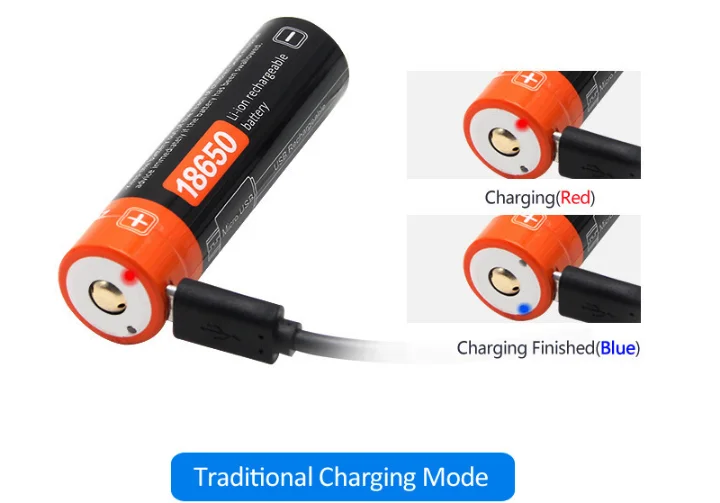  3 7 V ICR 18650 литий-ионный перезаряжаемый аккумулятор 2600mAh с Micro USB зарядным