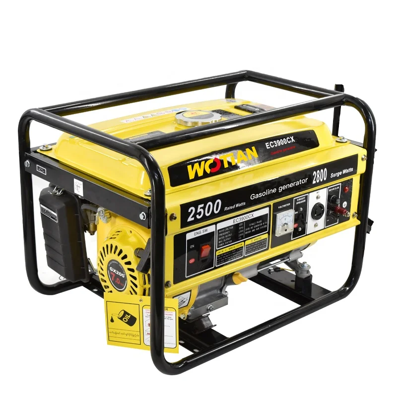 New arrival portable 2.5kw rated power 6.5hp ohv aircooled unleaded gasoline generator for camping